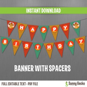 The Lion Guard Happy Birthday Banner with Spacers